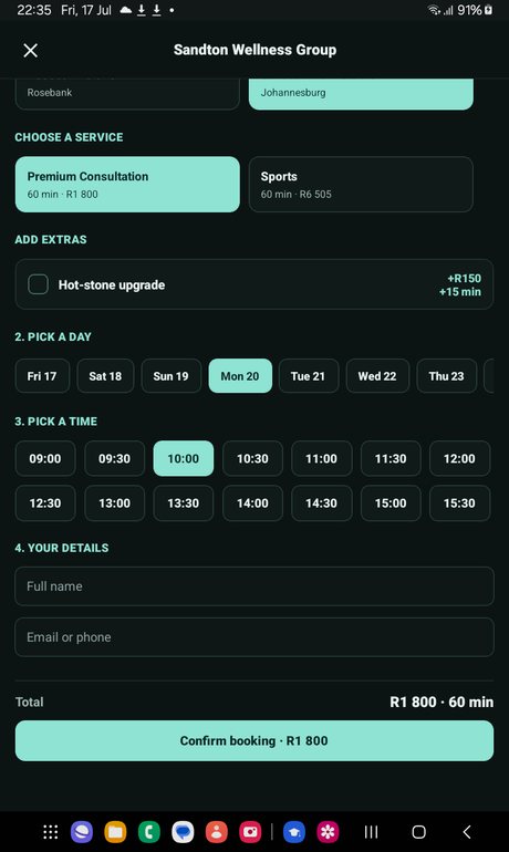 Book on your phone