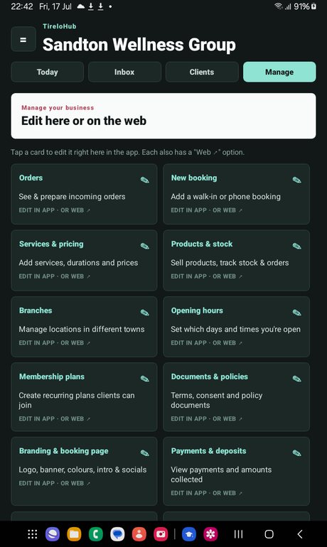 Run your business from the app
