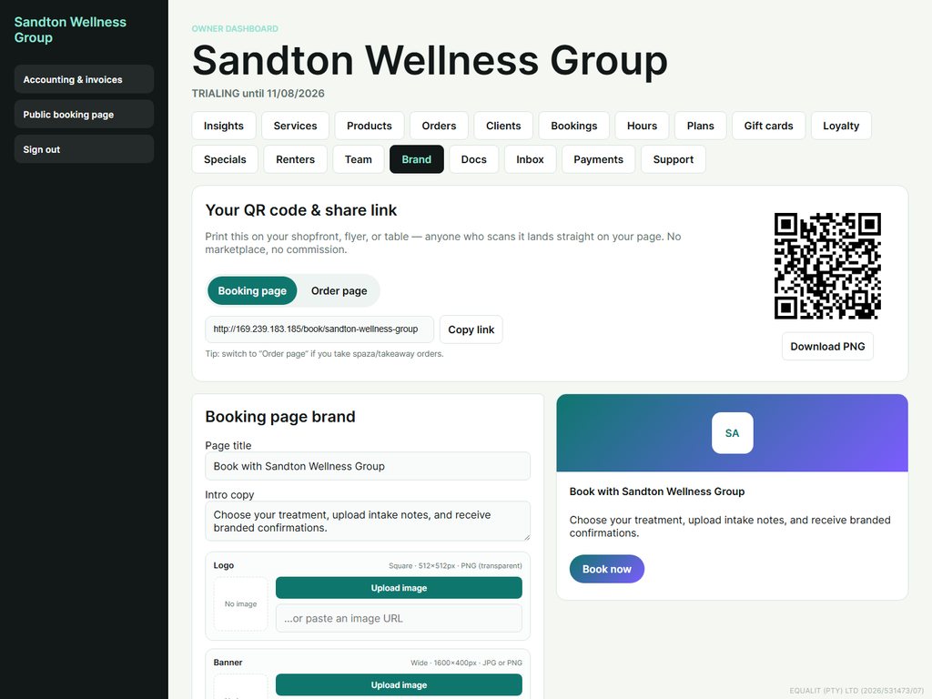 Brand your booking page
